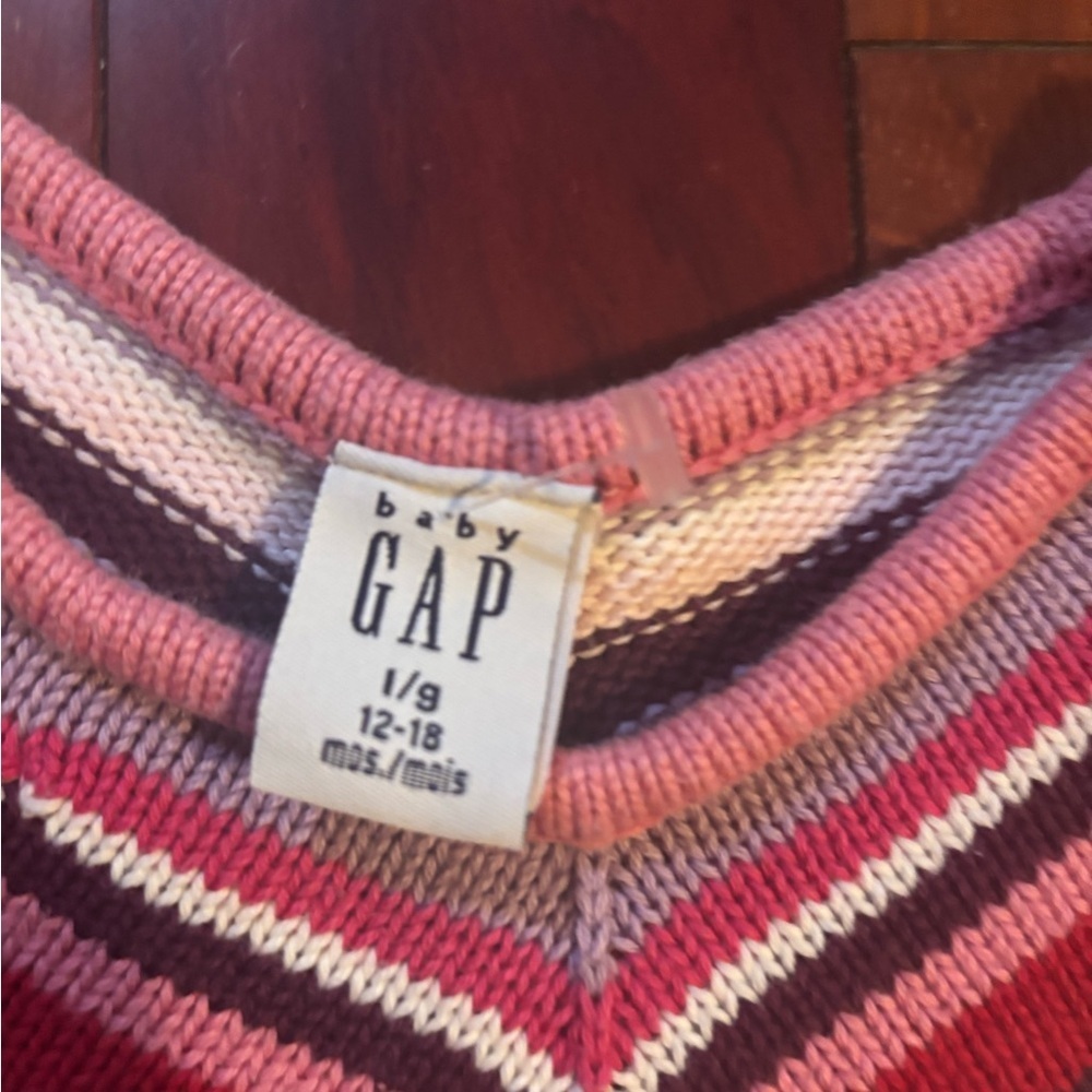 Vintage Kids Gap Fringe Colourful Striped Boho Western Sweater 12-18 Months - Picture 3 of 8